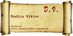 Dudics Viktor névjegykártya